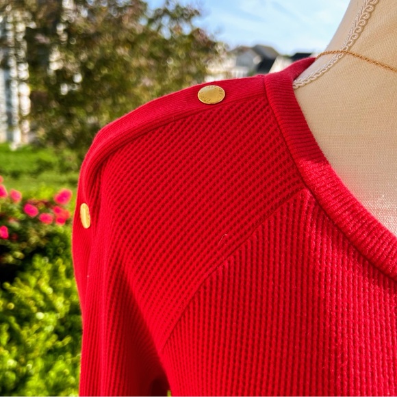 Michael Kors Red Thermal Top Size Small - Picture 7 of 8